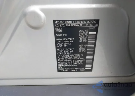 2016 Nissan Rogue S/Sl/Sv from USA, damaged, VIN KNMAT2MV1GP676455